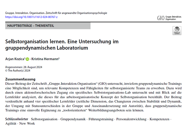 Artikel GIO - Kozica, A. & Hermann, K. - Selbstorganisation lernen