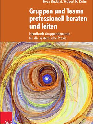 Buchtitel Gruppen und Teams professionell beraten und leiten und ein Wirbel in orange gelb blau